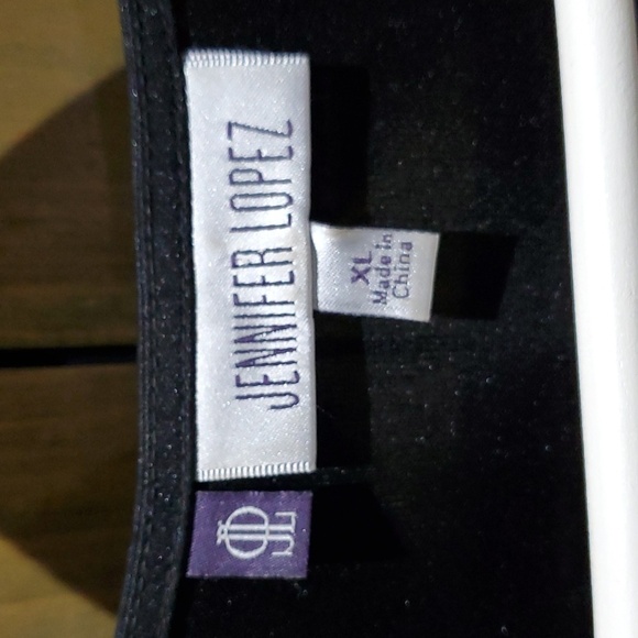 WOMENS BLACK SHIMMER DRESSY SHORT SLEEVE BLOUSE SIZE XLFITTED DRAPED TOP - Picture 7 of 8